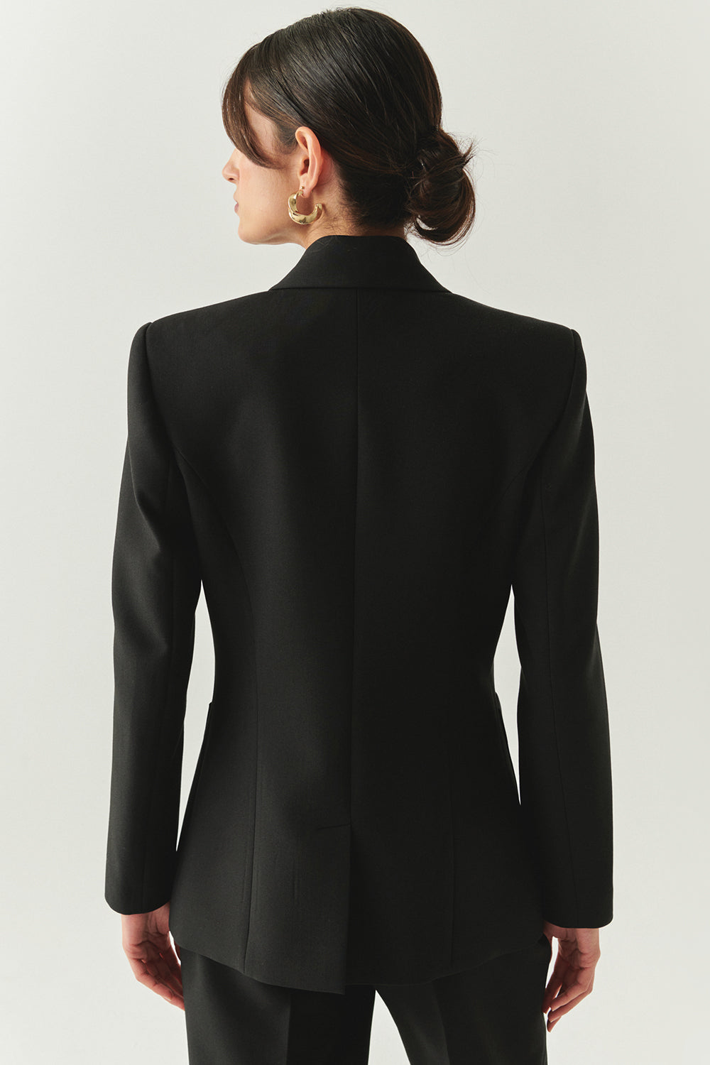 Vatkalı Astarlı Slim Fit Cepli Siyah Ceket