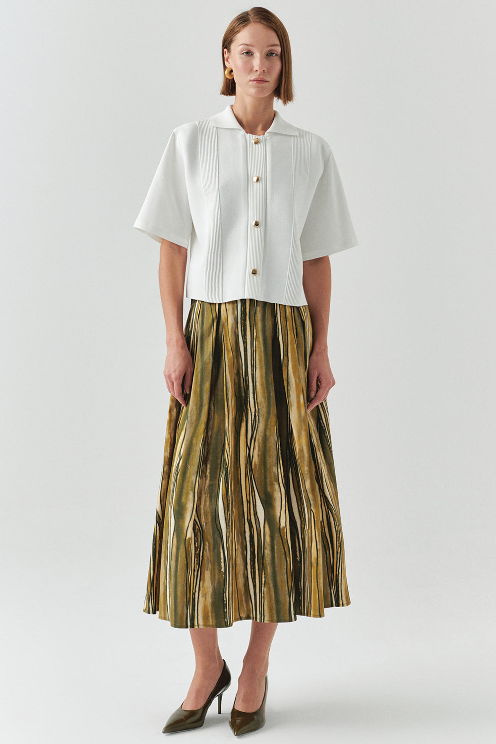 Kısa Kollu Triko Garnili Poplin Regular Gömlek