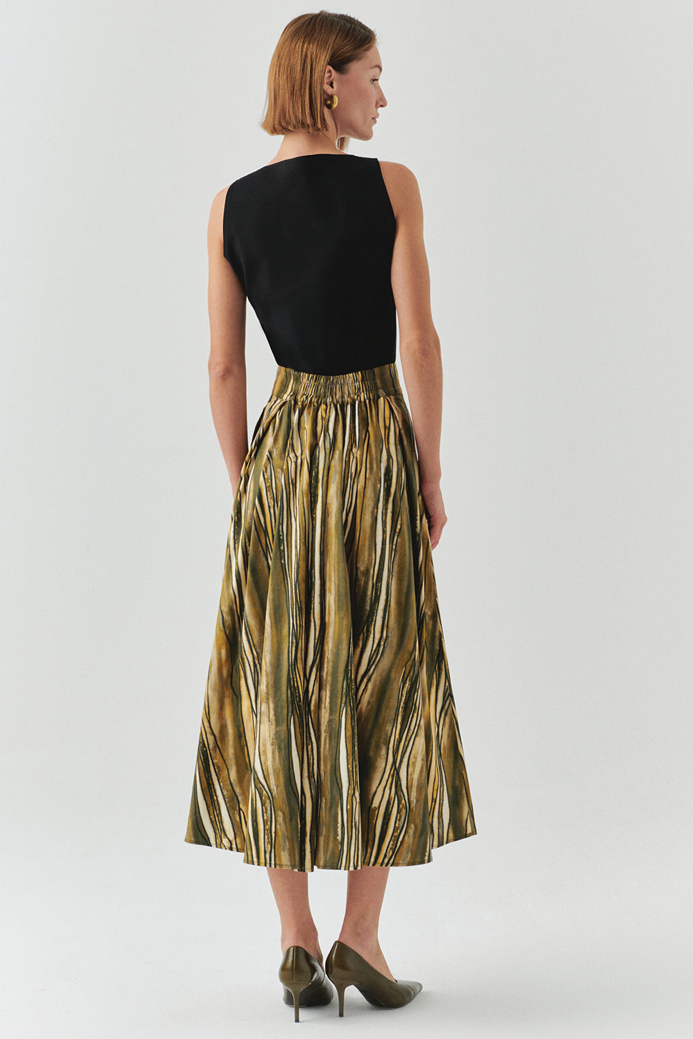 Cepli Regular Fit Midi Çok Renkli Etek