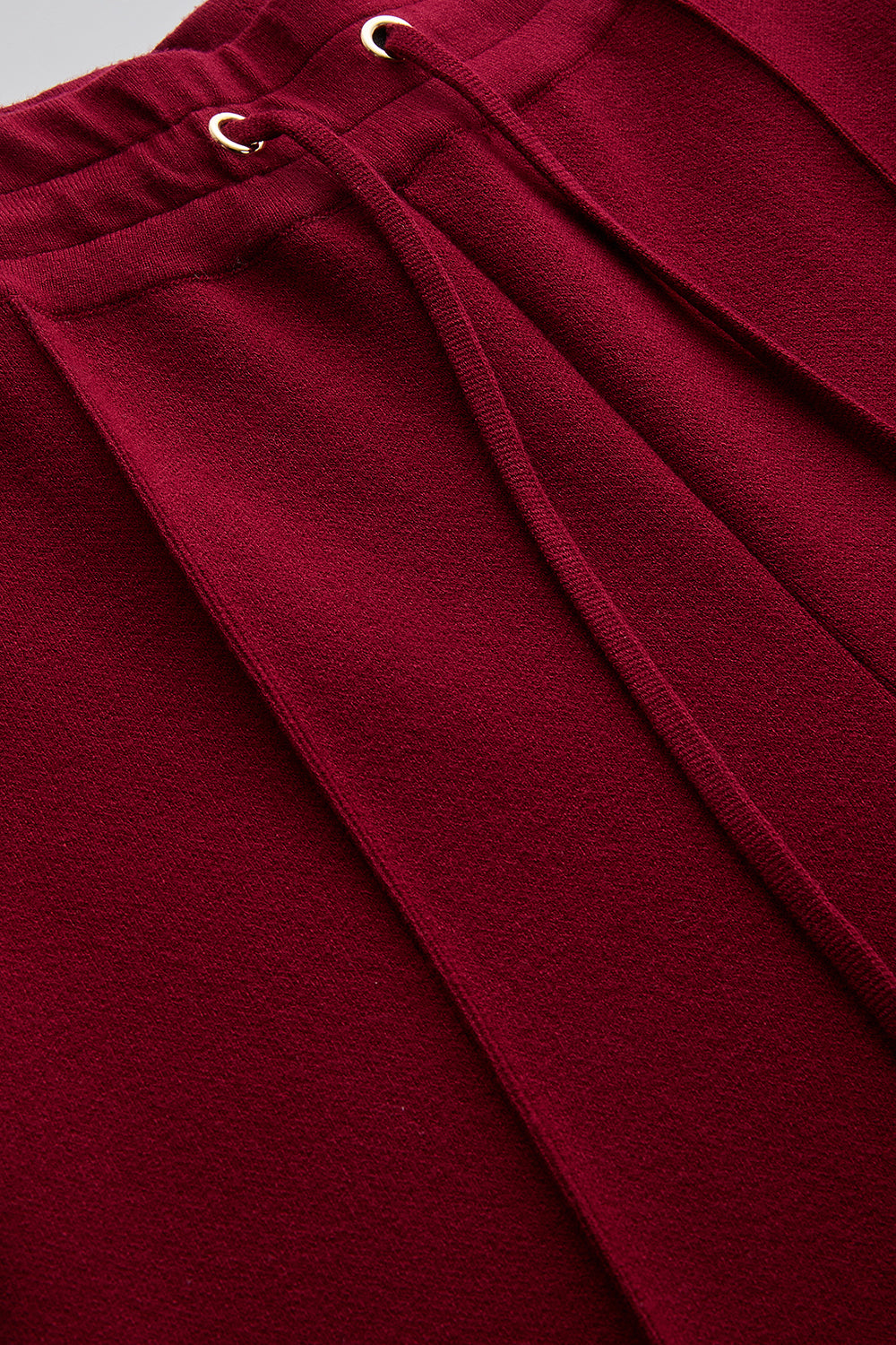 Bağcıklı Regular Triko Vişne Pantolon