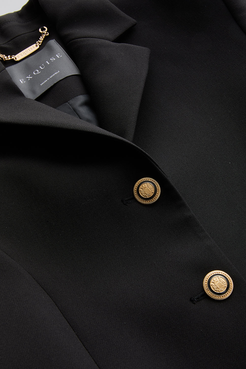 Vatkalı Astarlı Slim Fit Cepli Siyah Ceket