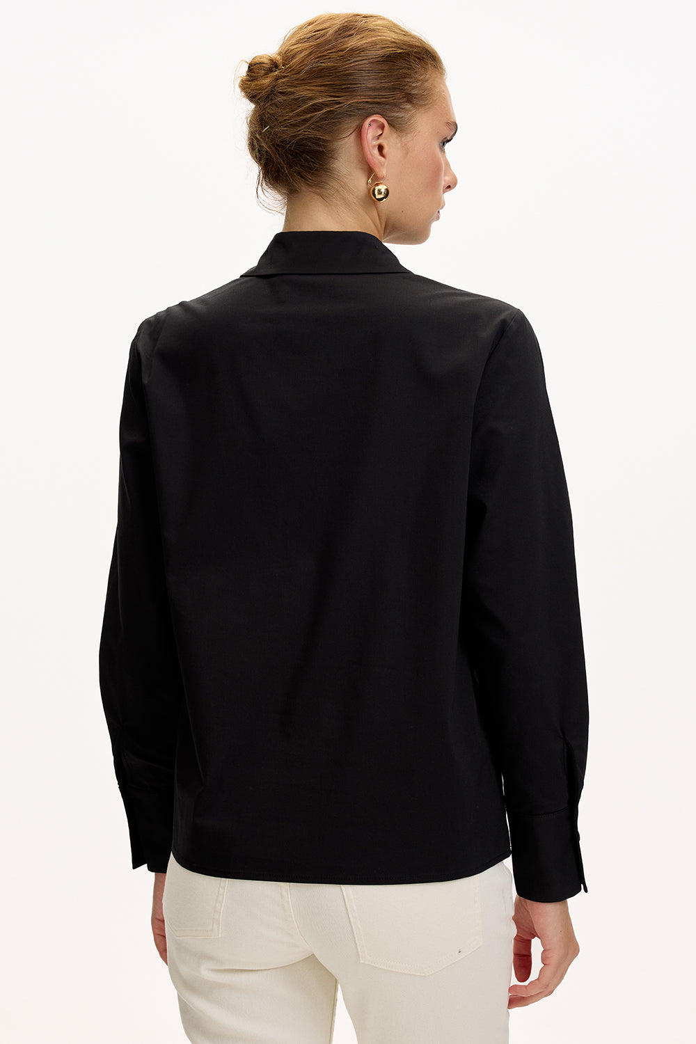 Uzun Kollu Taş Detaylı Regular Ekose Gömlek