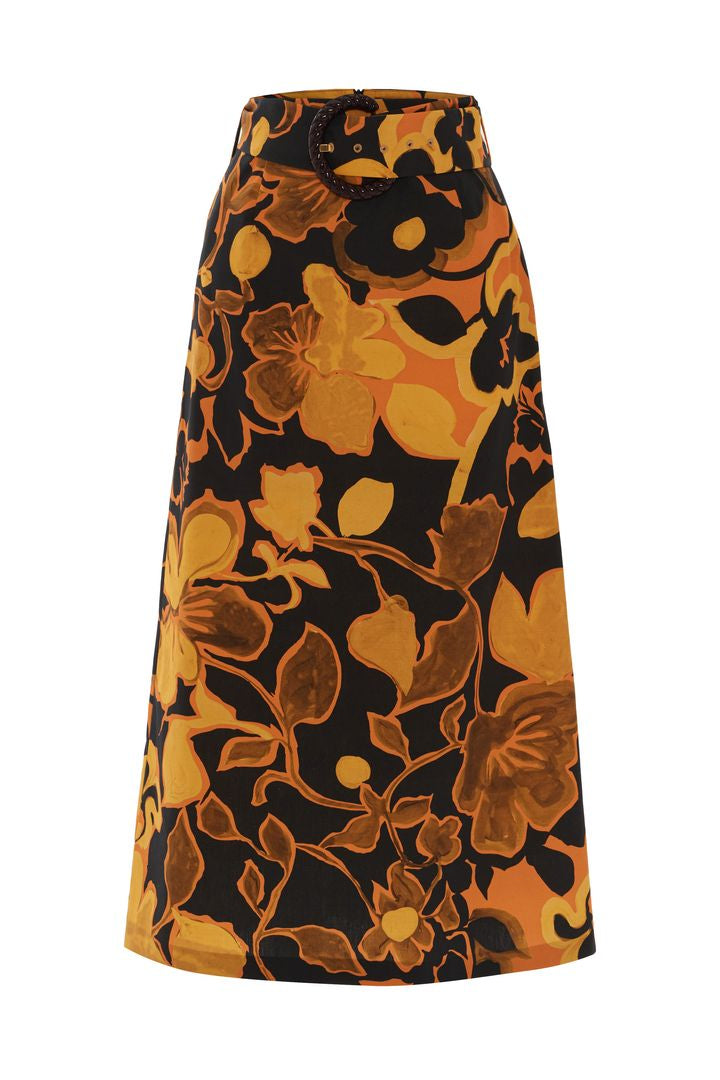 Kemer Detaylı Midi Boy Etek