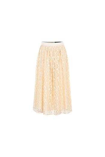 Pamuklu Dantelli Regular Midi Etek