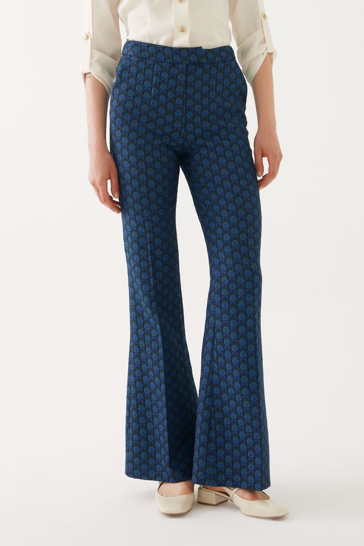 Desenli Slim Fit Pantolon
