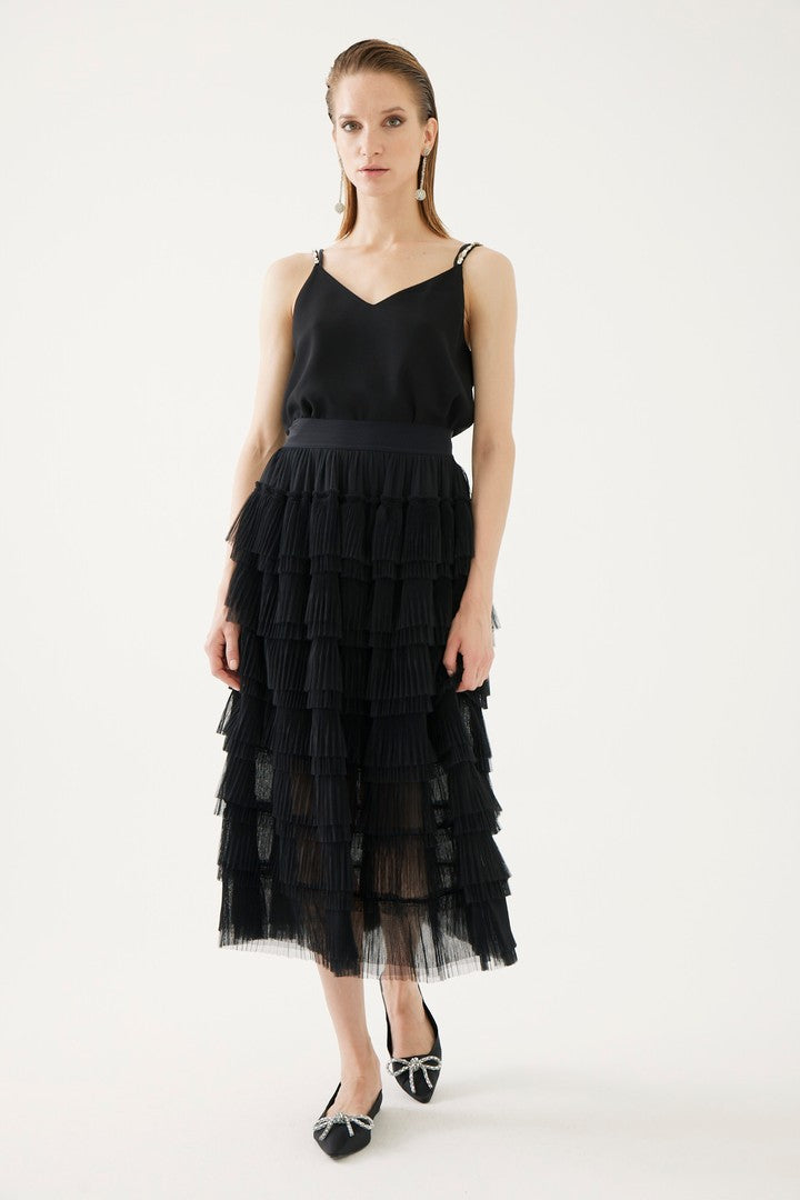 Siyah Tül Tütü Etek