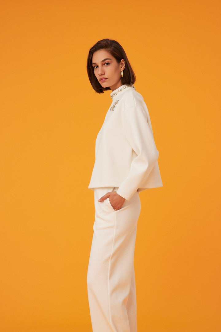 İşleme Detaylı Sweatshırt