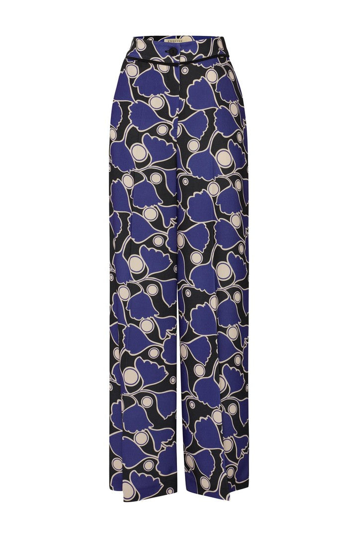 Desenli Bol Paça Pantolon