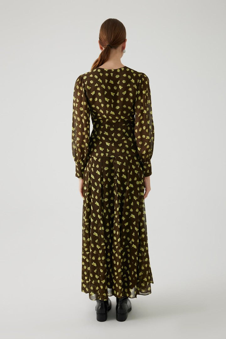 Çiçek Desenli Kruvaze Yaka Slim Fit Bluz