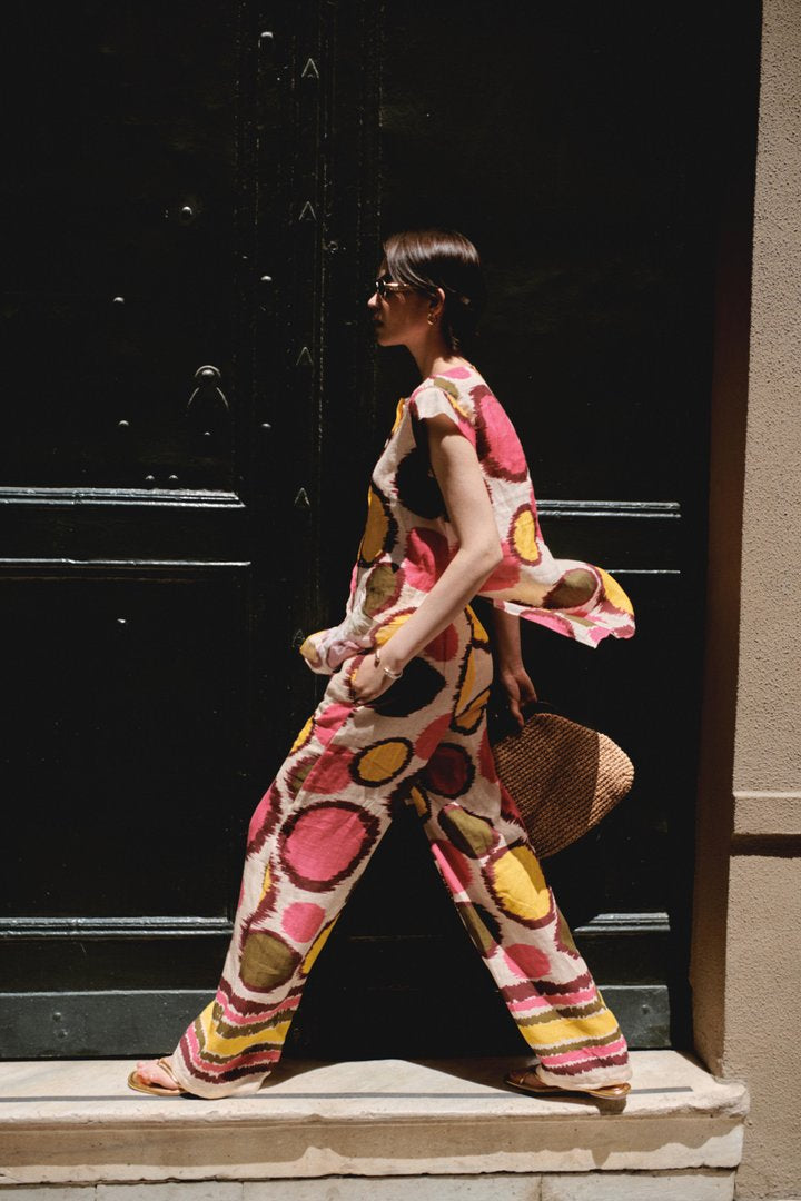 Renkli Puantiyeli Yazlık Pantolon