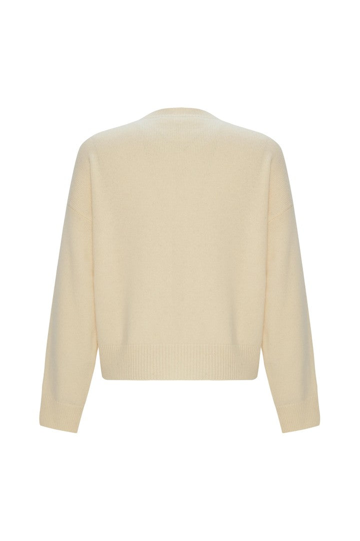 Bisiklet Yaka Kristal Taş El İşli Regular Yün Triko Kazak