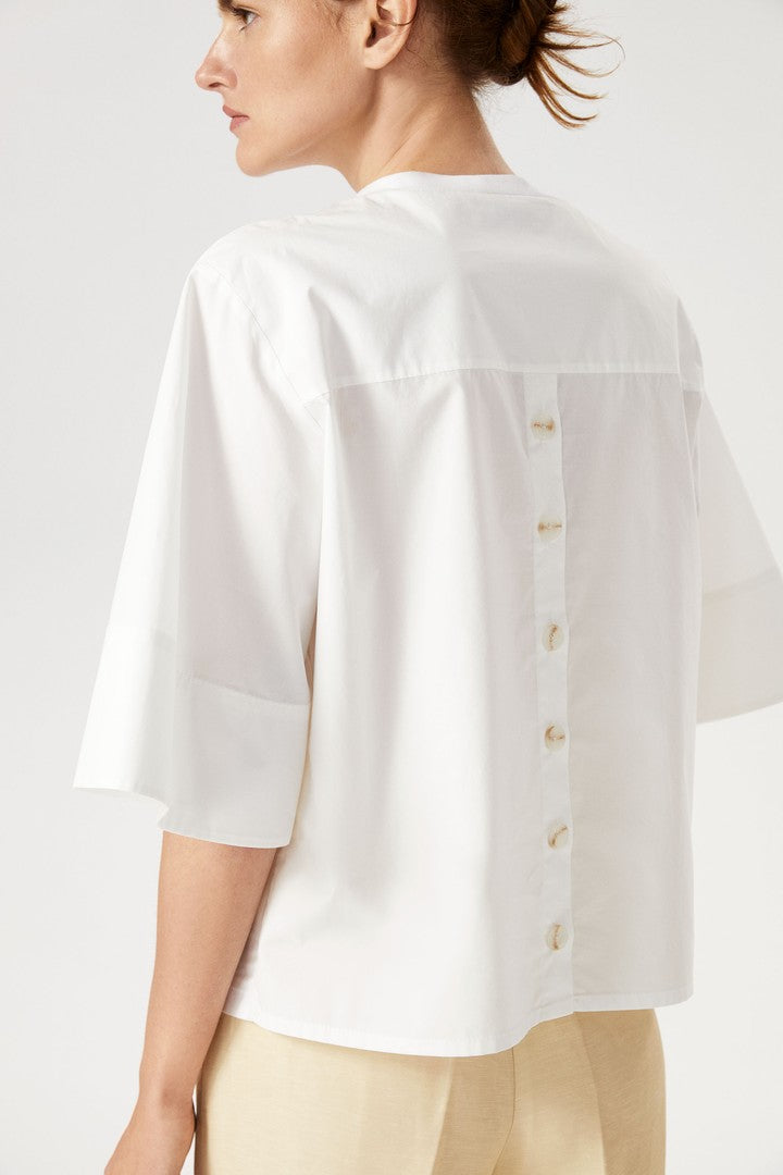 Nakış İşlemeli Bisiklet Yaka T-Shirt