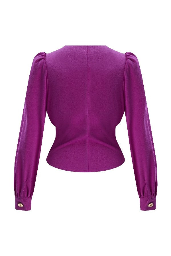 Büzgülü V Yaka Bluz