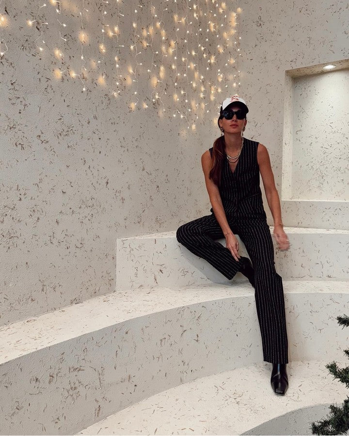 Çizgili Cepken Yelek