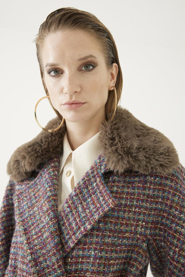 Desenli Kürklü Manto