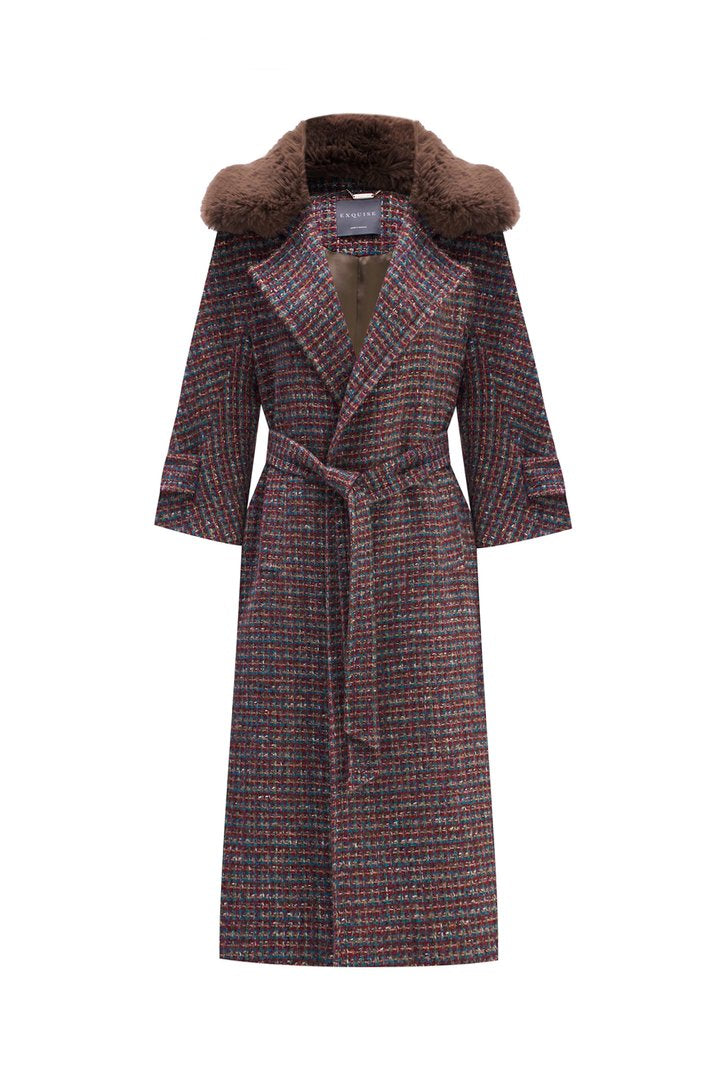 Desenli Kürklü Manto