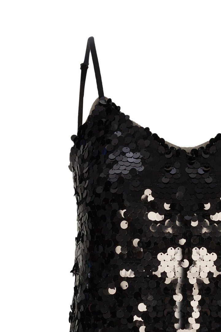 Askılı Siyah Payet Bluz