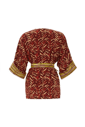 Karışık Renkli Kemerli Ceket