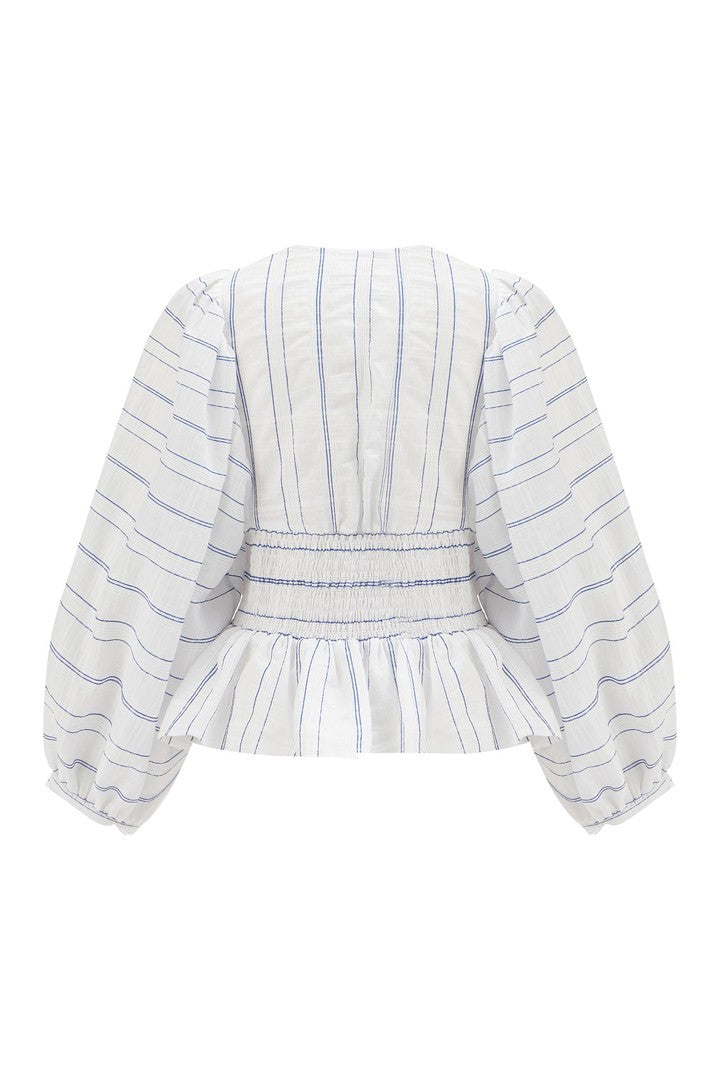 V Yaka Balon Kol Bluz