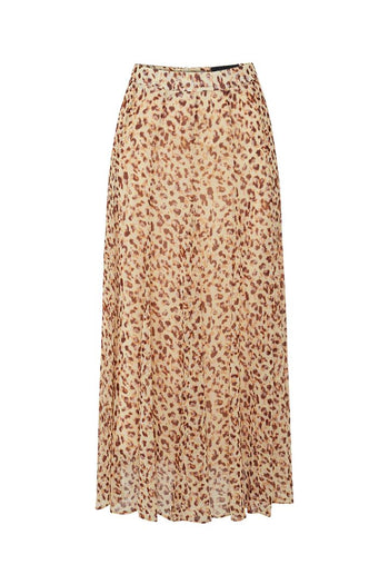 Bele Oturan Etekleri Kloş Desenli Midi Boy Şifon Etek