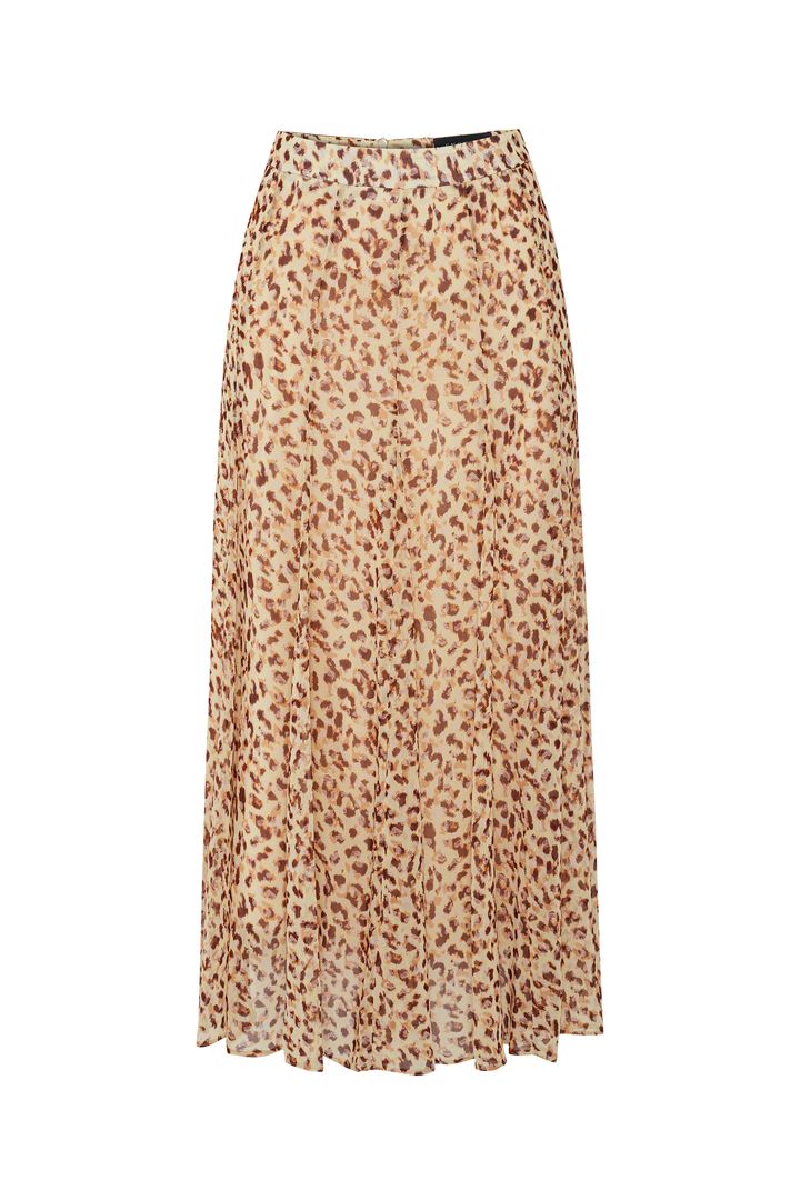 Bele Oturan Etekleri Kloş Desenli Midi Boy Şifon Etek