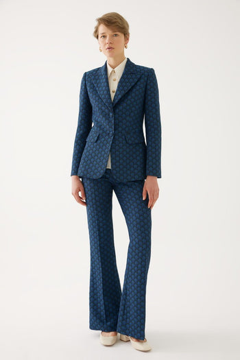 Slim Fit Desenli Ceket