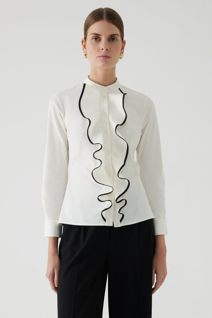 Likralı Pamuk Slim Fit Kemik Gömlek