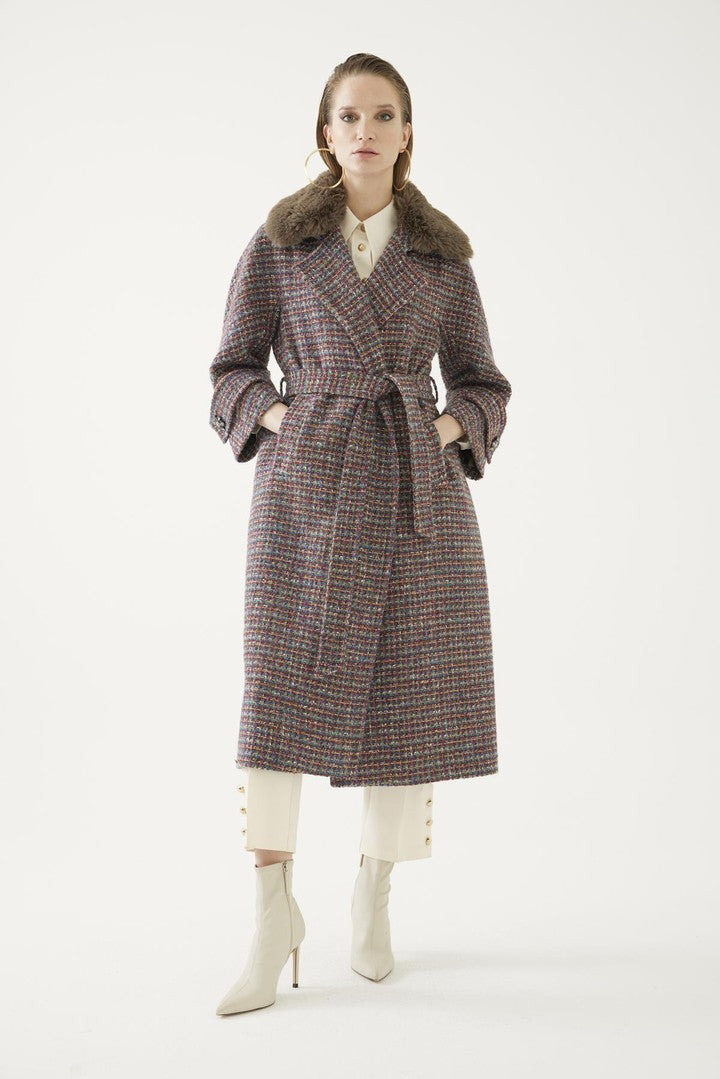 Desenli Kürklü Manto