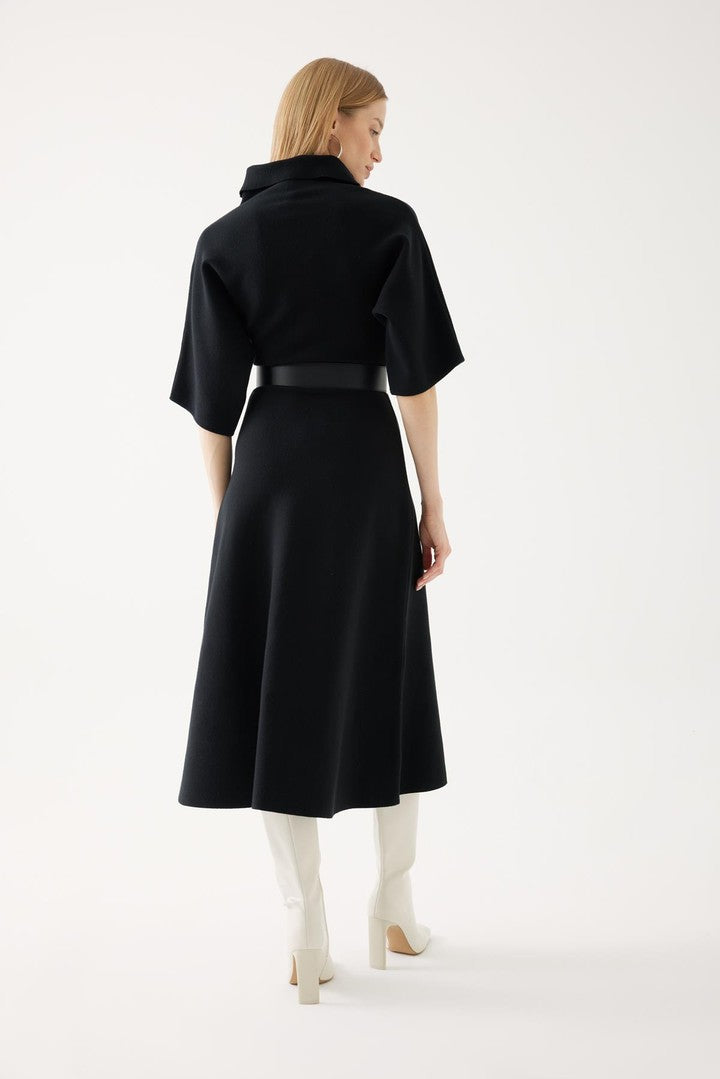 Kemer Detaylı Triko Elbise