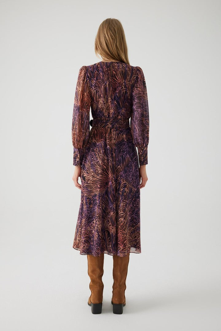 Etnik Desenli Regular Midi elbise