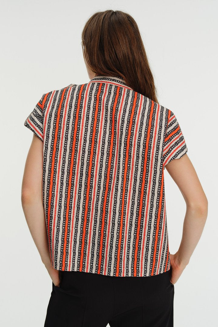 Düşük Kol İşlemeli Grogren Detaylı Pamuk Gömlek