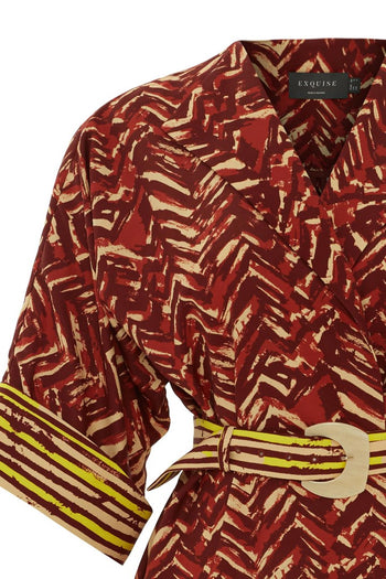 Karışık Renkli Kemerli Ceket