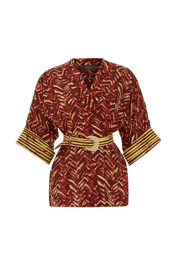 Karışık Renkli Kemerli Ceket