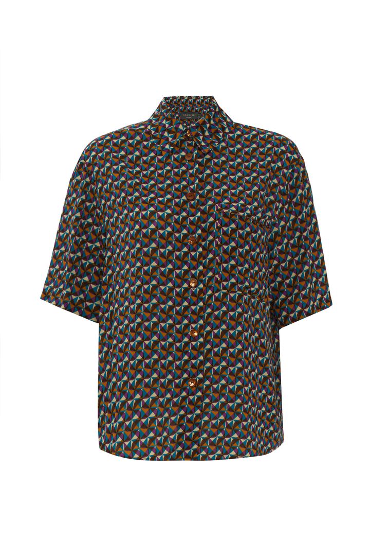 Desenli Kısa Kol Gömlek