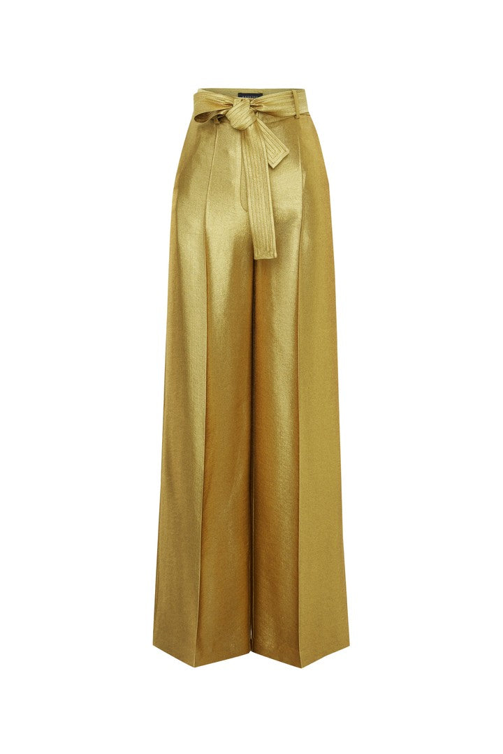 Beli Kuşaklı Regular Gold Pantolon