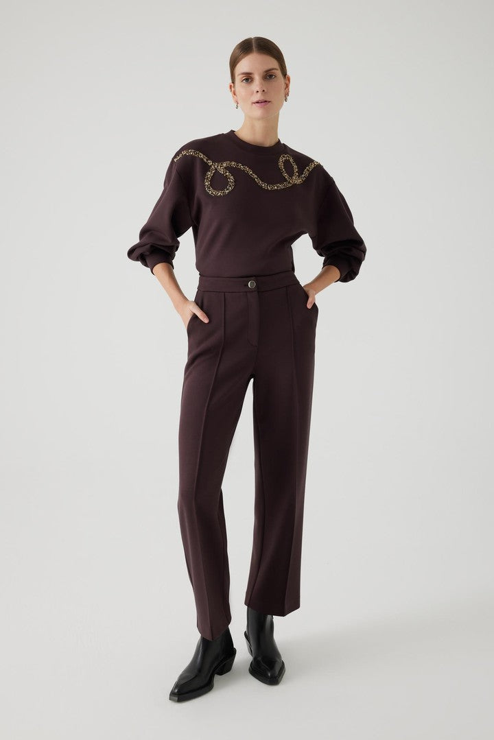 Düz Kesim Regular Kahverengi Pantolon