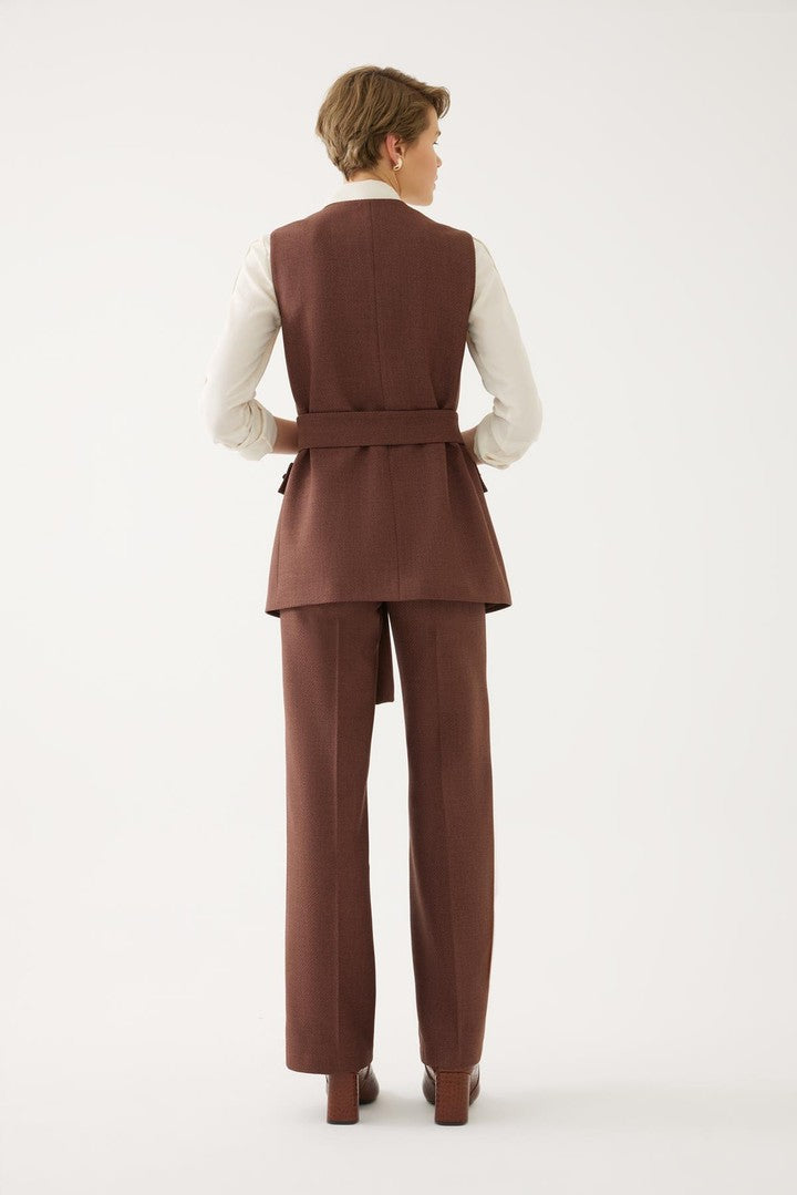 Çift Cepli Kuşaklı Yelek