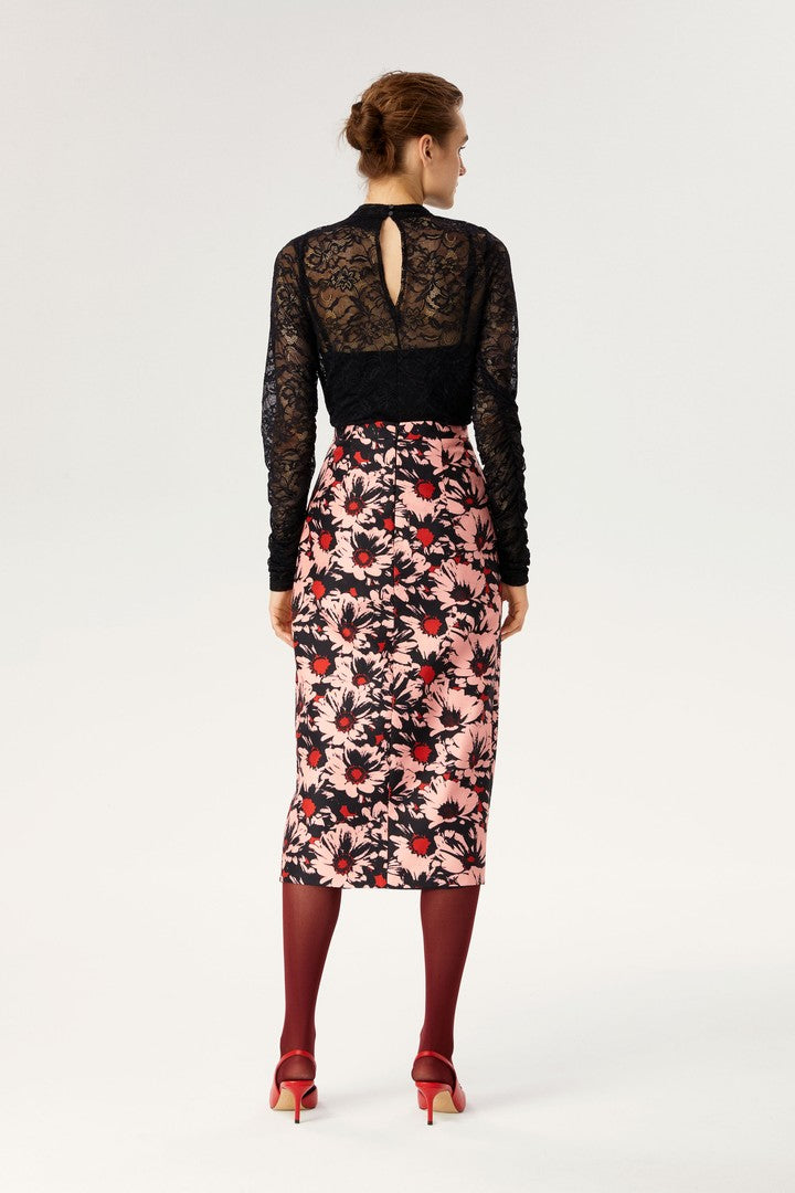 Kruvaze Çiçekli Etek