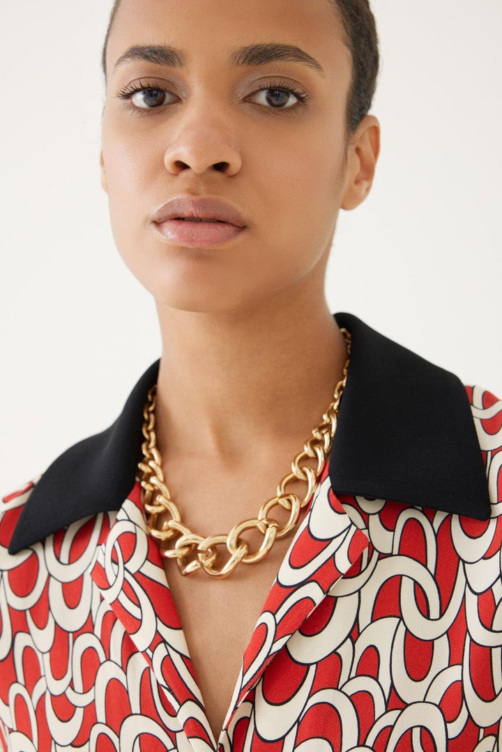 Erkek Yaka Desenli Gömlek