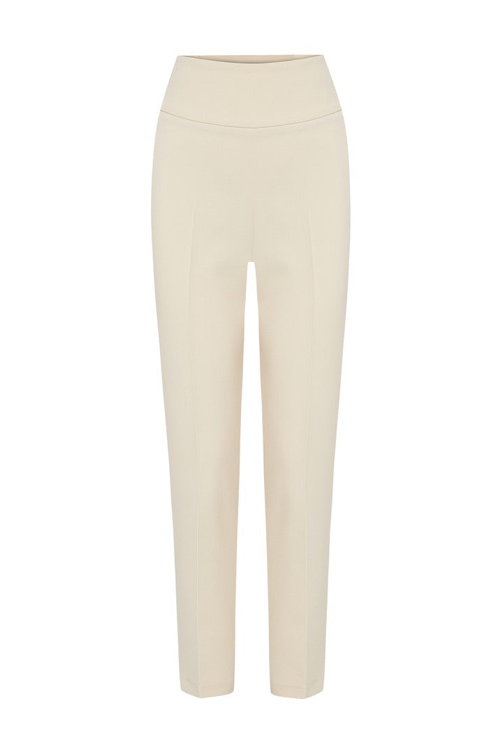 Arka Bel Detaylı Düz Kesim Regular Kemik Pantolon