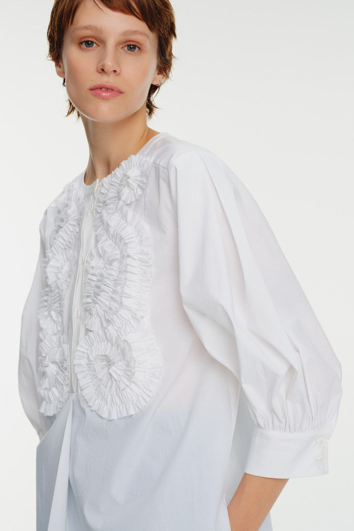 Truvakar Kol Fırfır Detaylı Poplin Gömlek