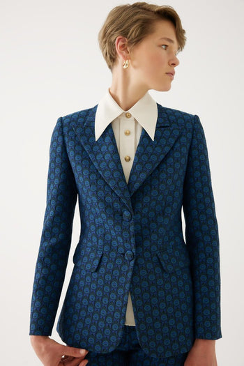 Slim Fit Desenli Ceket