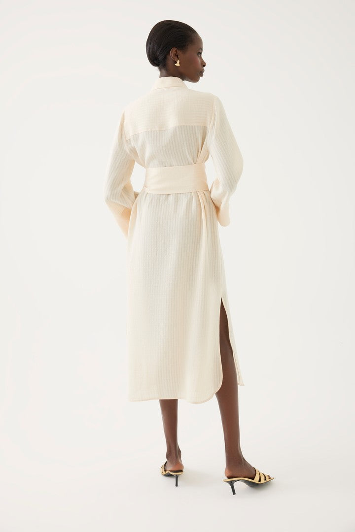 Yandan Yırtmaçlı Gömlek Elbise