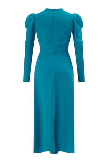 Karpuz Kol Midi Elbise