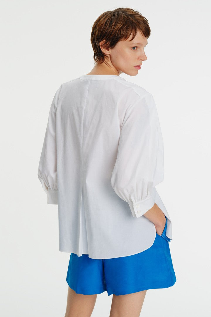 Truvakar Kol Fırfır Detaylı Poplin Gömlek