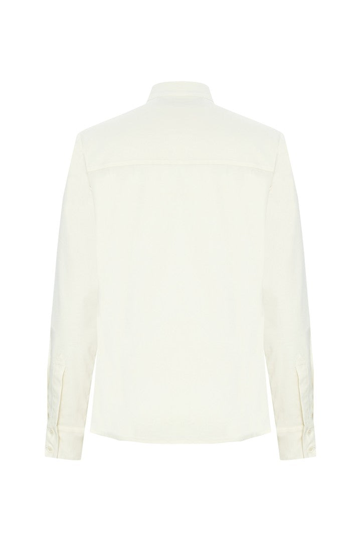 Likralı Pamuk Slim Fit Kemik Gömlek