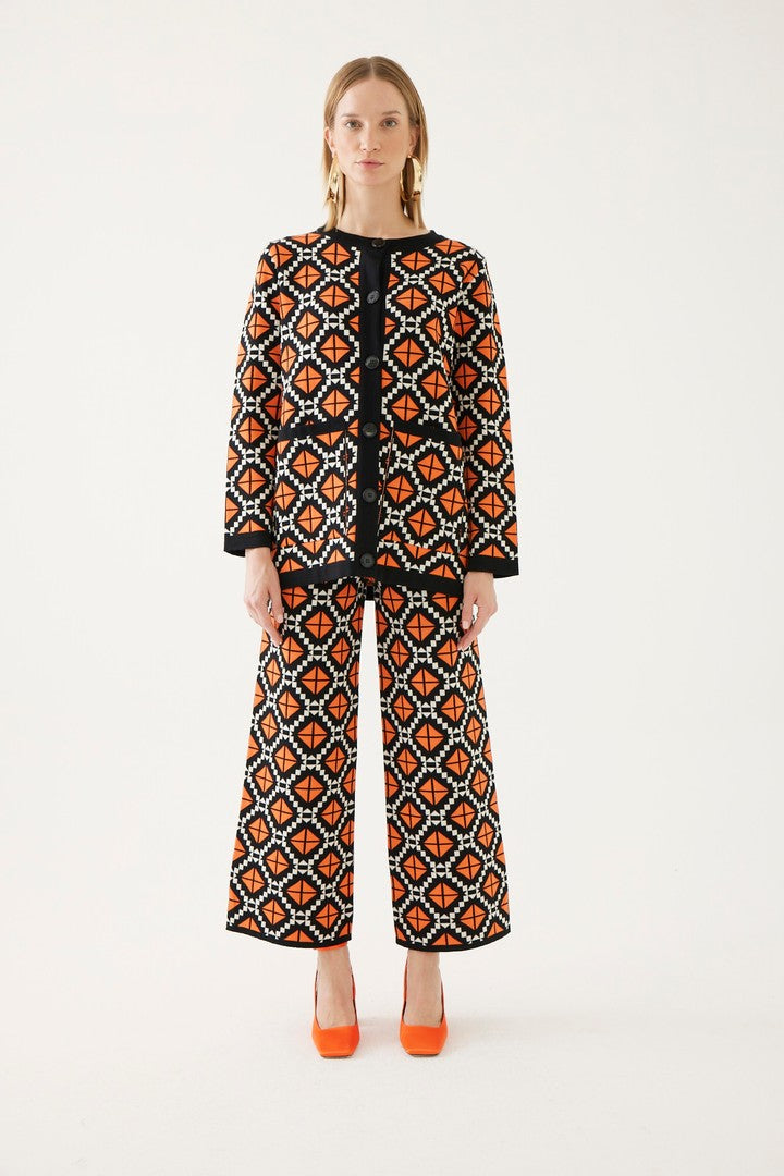 Desenli Triko Hırka