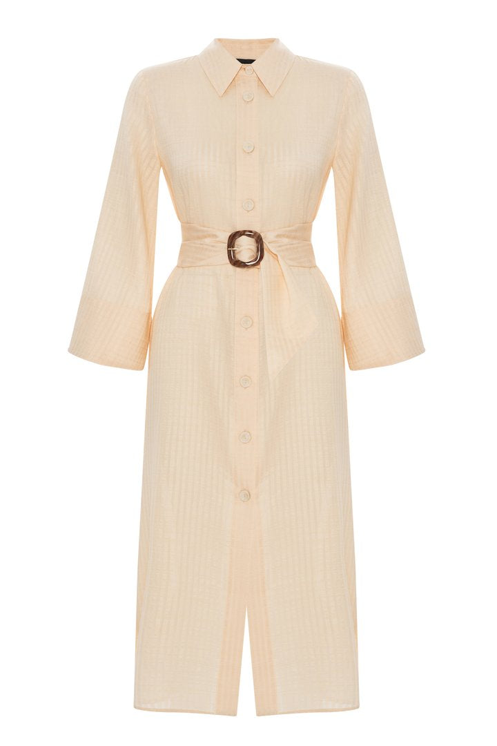 Yandan Yırtmaçlı Gömlek Elbise