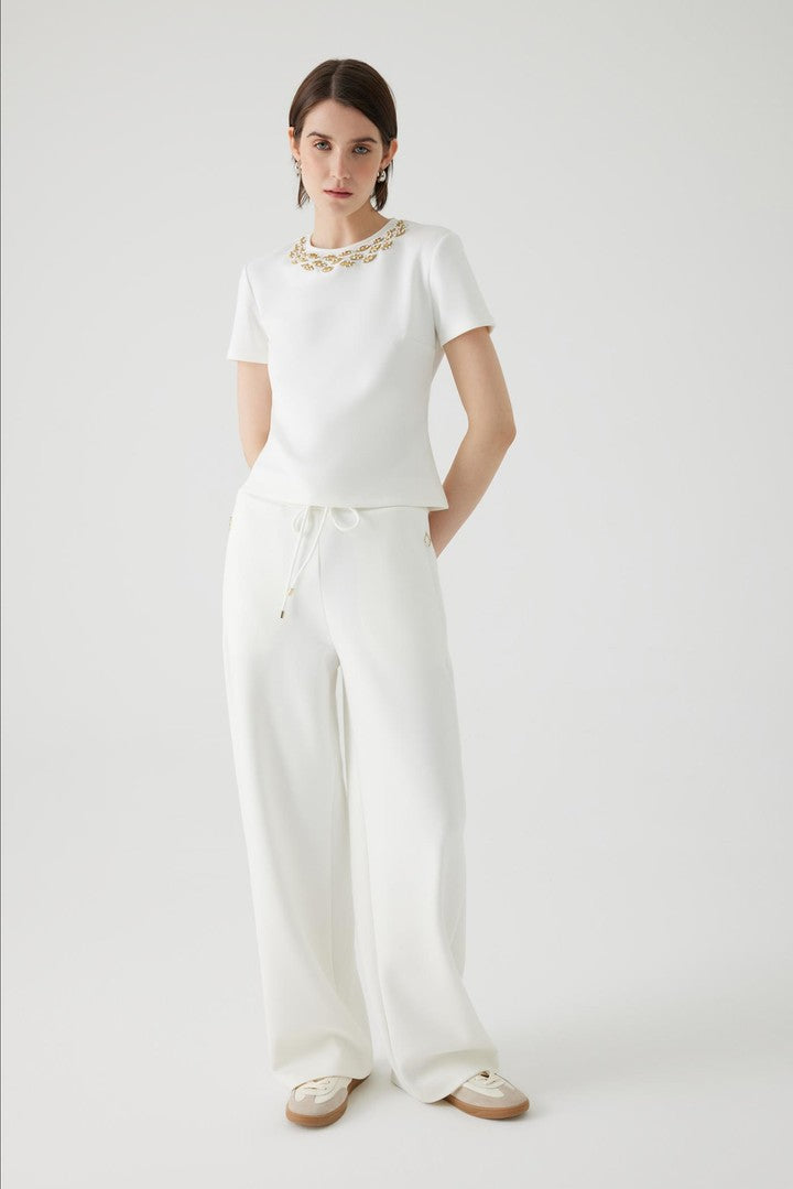 Beli Lastikli Regular Örme Pantolon