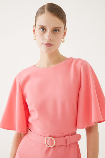 Sırt Detaylı Midi Elbise